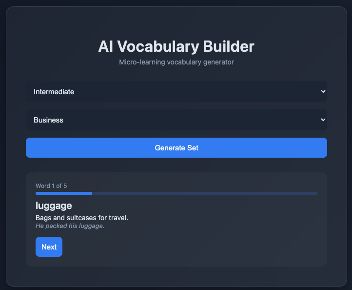 AI Vocabulary Builder